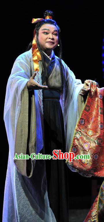 Chinese Traditional Scholar Apparels Costumes Historical Drama Lv Zhu Nv Chuan Qi Ancient Young Male Garment Childe Shi Chong Clothing and Headwear