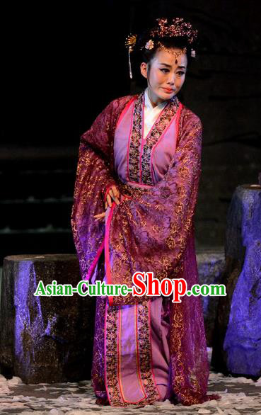 Chinese Historical Drama Phoenix Hairpin Ancient Young Madam Garment Costumes Traditional Stage Show Actress Dress Tang Wan Apparels and Headdress