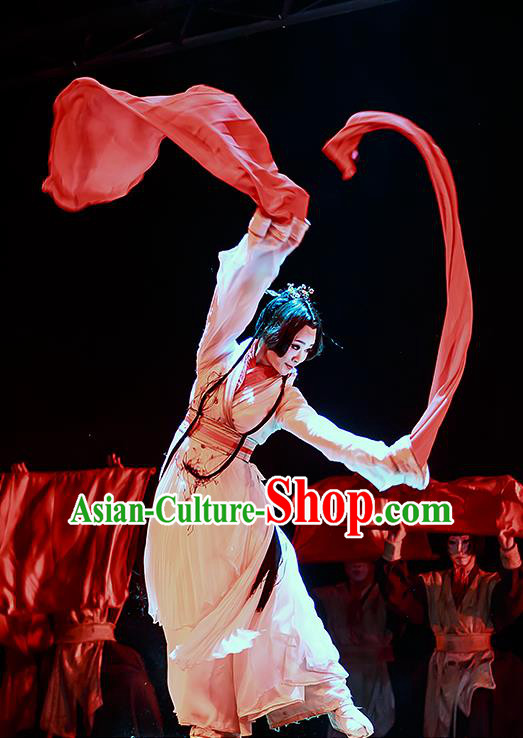 Chinese Historical Drama The Prince of Lanling Ancient Dance Lady Garment Costumes Traditional Stage Show Actress Dress Young Female Apparels and Headdress
