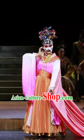 Chinese Historical Drama The Prince of Lanling Ancient Actress Empress Garment Costumes Traditional Stage Show Dress Female Role Apparels and Headdress