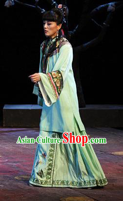 Chinese Historical Drama Da Song Yu Shi Ancient Actress Garment Costumes Traditional Stage Show Dress Qing Dynasty Young Lady Apparels and Headpieces