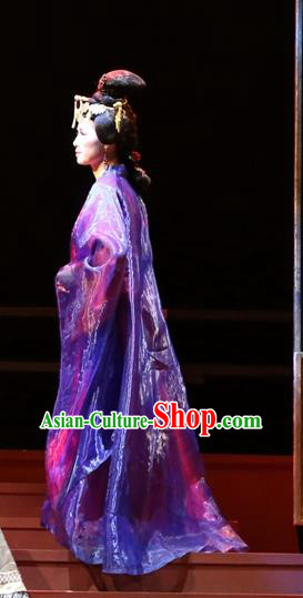 Chinese Historical Drama King of Nanyue Ancient Noble Female Garment Costumes Traditional Stage Show Countess Dress Han Dynasty Rani Apparels and Headpieces