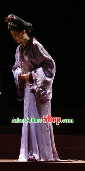 Chinese Historical Drama King of Nanyue Ancient Noble Concubine Garment Costumes Traditional Stage Show Rani Dress Han Dynasty Countess Apparels and Headpieces
