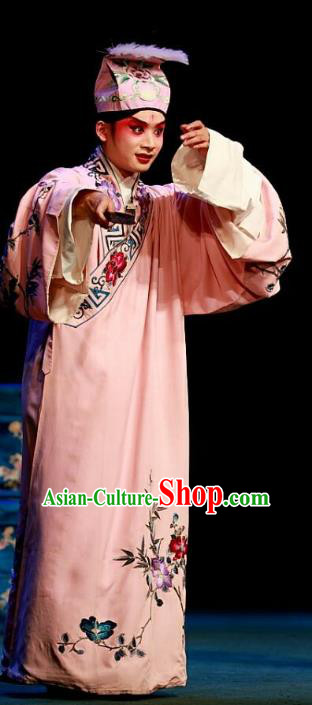 Zhen Zhu Shan Chinese Sichuan Opera Merchant Chen Shang Apparels Costumes and Headpieces Peking Opera Highlights Young Male Garment Xiaosheng Clothing