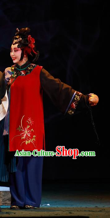 Chinese Sichuan Opera Highlights Dame Garment Costumes and Headdress Cao Min Song Shijie Traditional Peking Opera Country Woman Dress Apparels