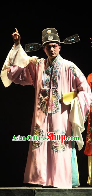 Cao Min Song Shijie Chinese Sichuan Opera Xiaosheng Apparels Costumes and Headpieces Peking Opera Highlights Young Male Garment Scholar Clothing