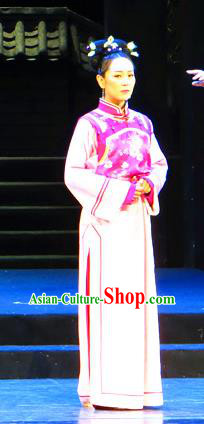 Chinese Historical Drama Yinzhan Naxi Ancient Young Female Garment Costumes Traditional Stage Show Dress Qing Dynasty Manchu Lady Apparels and Headpieces
