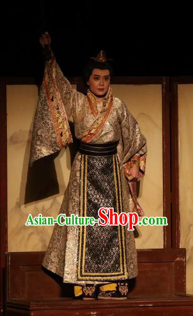 Chinese Traditional Jin Dynasty Scholar Ji Kang Clothing Stage Performance Historical Drama Guang Ling San Apparels Costumes Ancient Literati Garment and Headwear