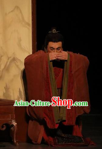 Chinese Traditional Jin Dynasty Official Clothing Stage Performance Historical Drama Guang Ling San Apparels Costumes Ancient Minister Garment and Headwear