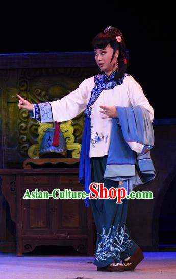 Chinese Sichuan Opera Highlights Young Woman Garment Costumes and Headdress The Sound of Bell Traditional Peking Opera Country Female Ge Laifeng Dress Apparels