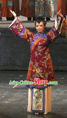 Chinese Historical Drama Yangshi Lei Ancient Young Female Garment Costumes Traditional Stage Show Dress Qing Dynasty Mistress Apparels and Headpieces