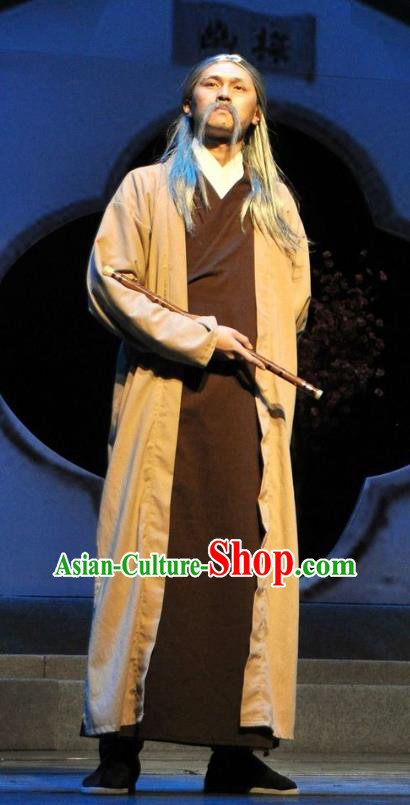 Chinese Traditional Ming Dynasty Swordsman Clothing Stage Performance Historical Drama Peach Blossom Fan Apparels Costumes Ancient Knight Yang Youlong Garment and Headwear