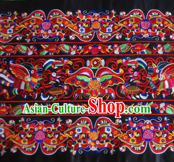 Chinese Traditional Ethnic Embroidered Butterfly Patch Decoration Embroidery Applique Craft Embroidered Triangle Accessories