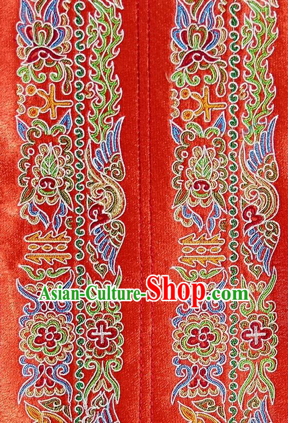 Chinese Traditional Embroidered Red Patch Decoration Embroidery Applique Craft Embroidered Accessories