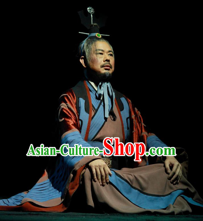 Chinese Traditional Spring and Autumn Period Strategist Clothing Stage Performance Historical Drama Yao Li And Qing Ji Apparels Costumes Ancient Hero Garment and Headwear