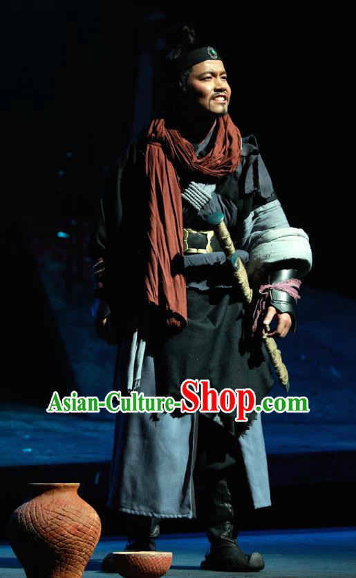 Chinese Traditional Spring and Autumn Period Hero Clothing Stage Performance Historical Drama Yao Li And Qing Ji Apparels Costumes Ancient Assassin Garment and Headwear