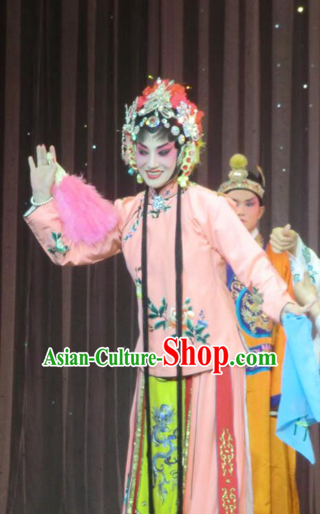 Chinese Sichuan Opera Highlights Rani Garment Costumes and Headdress He Gong Huan Qing Traditional Peking Opera Hua Tan Dress Princess Consort Apparels