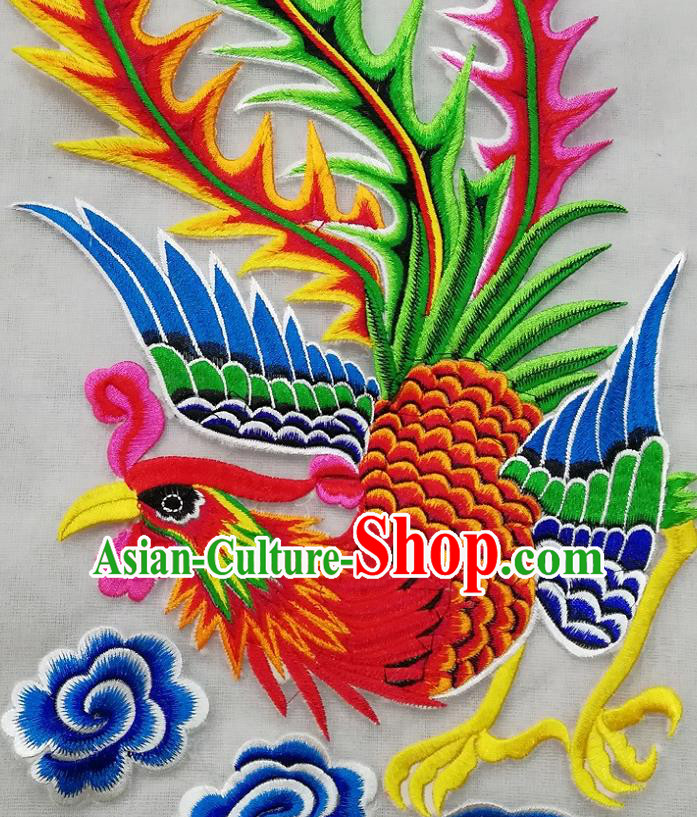 Chinese Traditional Embroidered Phoenix Patch Cloth Decoration Embroidery Craft Embroidered Accessories