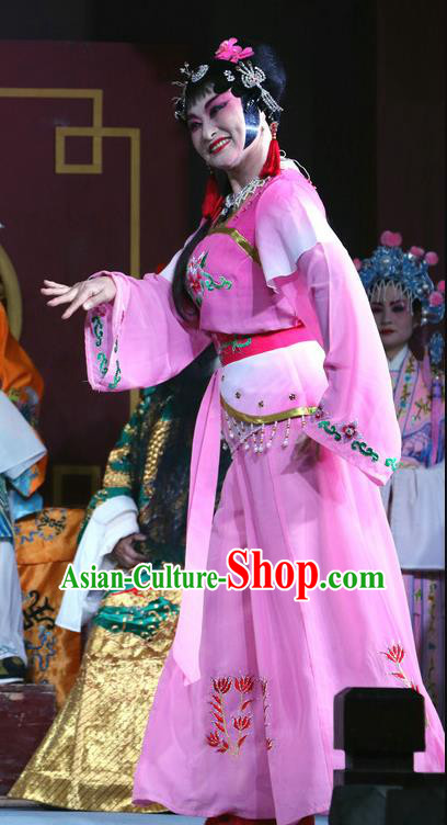 Chinese Sichuan Opera Highlights Young Beauty Garment Costumes and Headdress He Gong Huan Qing Traditional Peking Opera Xiaodan Dress Palace Lady Apparels