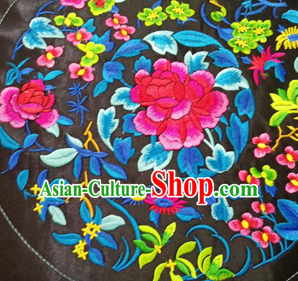 Chinese Traditional Embroidered Peony Patch Cloth Decoration Embroidery Craft Embroidered Accessories