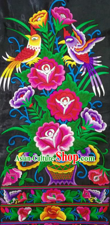Chinese Traditional Embroidered Flowers Pattern Patch Cloth Decoration Embroidery Craft Embroidered Accessories