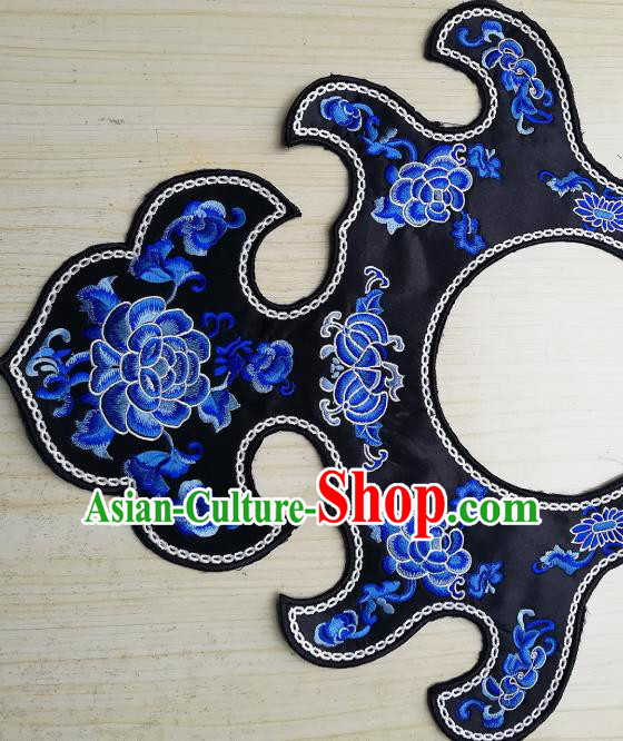 Chinese Traditional Embroidered Peony Pattern Collar Patch Decoration Embroidery Craft Embroidered Accessories