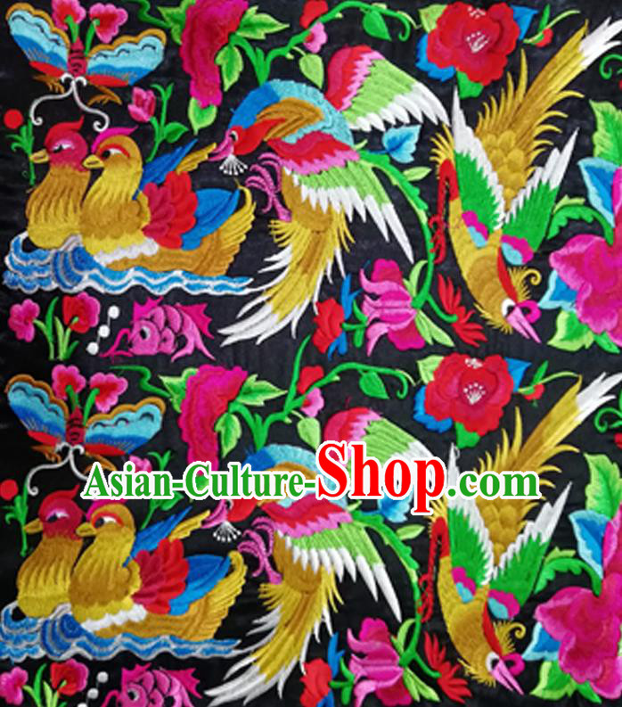 Chinese Traditional Embroidered Mandarin Duck Lotus Pattern Patch Decoration Embroidery Craft Embroidered Accessories