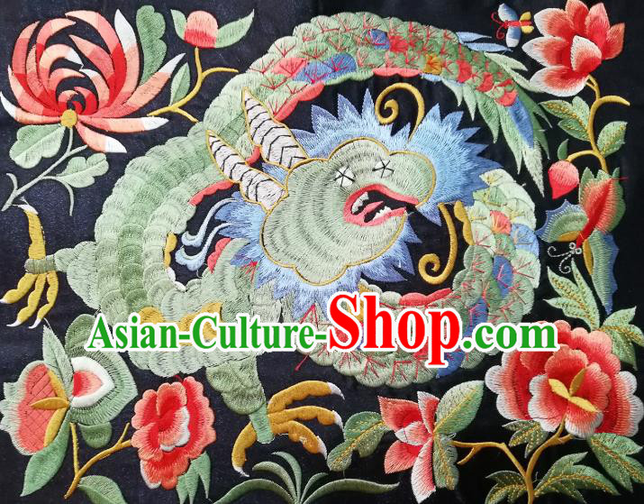 Chinese Traditional Embroidered Lion Pattern Patch Decoration Embroidery Craft Embroidered Accessories