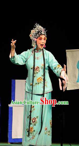 Chinese Sichuan Opera Highlights Young Female Wang Sanqiao Garment Costumes and Headdress San Qiao Gua Hua Traditional Peking Opera Actress Dress Hua Tan Apparels