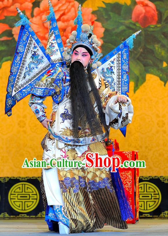 Sui Chao Luan Chinese Sichuan Opera General Wu Yunzhao Apparels Costumes and Headpieces Peking Opera Highlights Martial Male Garment Kao Clothing with Flags