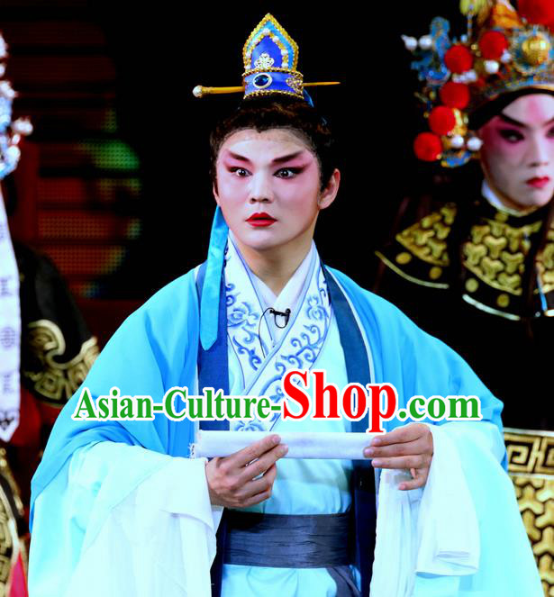 Fu Gui Rong Hua Chinese Sichuan Opera Xiaosheng Rong Hua Apparels Costumes and Headpieces Peking Opera Highlights Young Male Garment Childe Clothing