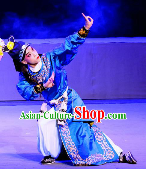 Fu Gui Rong Hua Chinese Sichuan Opera Wusheng Apparels Costumes and Headpieces Peking Opera Highlights Martial Male Garment Swordsman Qian Rongsong Clothing