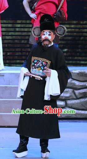 Fu Gui Rong Hua Chinese Sichuan Opera Clown Apparels Costumes and Headpieces Peking Opera Highlights Official Garment Magistrate Clothing