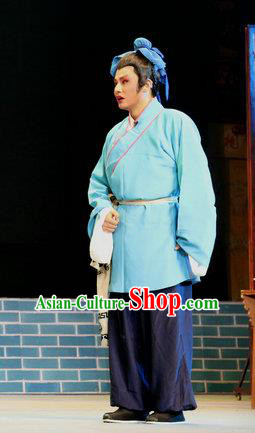 Fu Gui Rong Hua Chinese Sichuan Opera Waiter Apparels Costumes and Headpieces Peking Opera Highlights Young Male Garment Xiaosheng Clothing