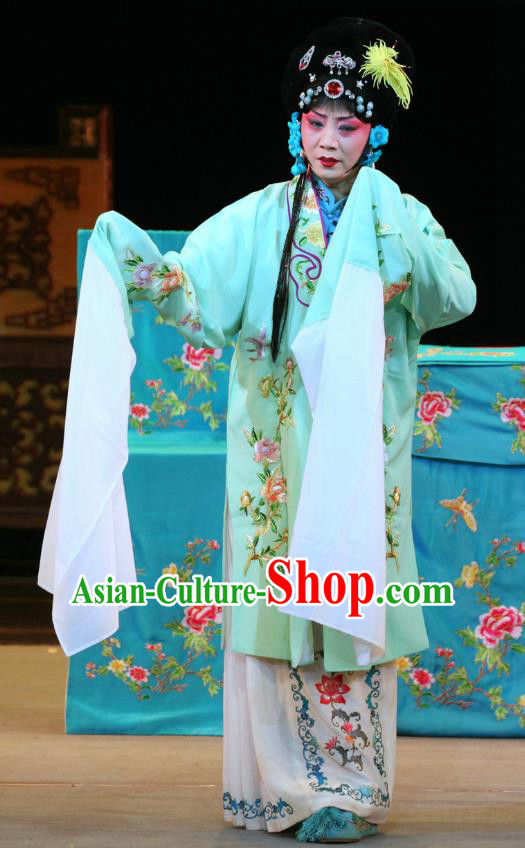 Chinese Sichuan Opera Highlights Actress Bu Qiaozhen Garment Costumes and Headdress En Chou Ji Traditional Peking Opera Young Beauty Dress Hua Tan Apparels