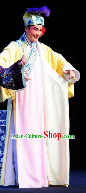 Wu Song Chinese Sichuan Opera Ricn Male Apparels Costumes and Headpieces Peking Opera Highlights Xiaosheng Garment Childe Ximen Qing Clothing