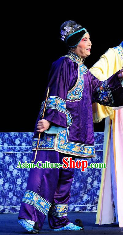 Chinese Sichuan Opera Highlights Elderly Female Garment Costumes and Headdress Wu Song Traditional Peking Opera Woman Matchmaker Dress Apparels