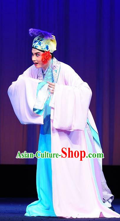 Wu Song Chinese Sichuan Opera Ricn Childe Apparels Costumes and Headpieces Peking Opera Highlights Xiaosheng Garment Young Male Ximen Qing Clothing