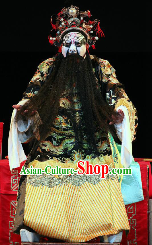 Ji Xin Kuang Chu Chinese Sichuan Opera King Xiang Yu Apparels Costumes and Headpieces Peking Opera Highlights Lord Garment Emperor Clothing