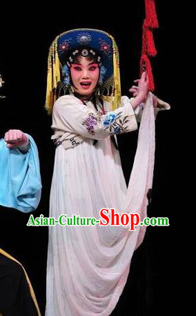 Chinese Sichuan Opera Highlights Village Woman Garment Costumes and Headdress Farewell Jing Niang Traditional Peking Opera Actress Dress Young Female Zhao Jingniang Apparels