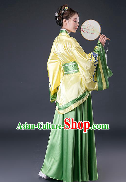 Chinese Han Dynasty Young Woman Hanfu Dress Traditional Apparels Ancient Drama Royal Princess Historical Costumes Complete Set