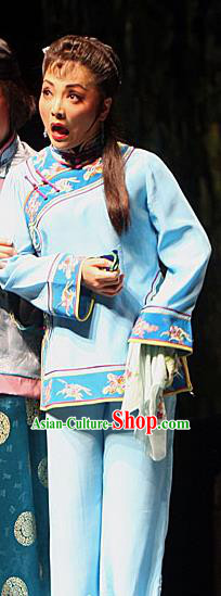 Chinese Sichuan Highlights Opera Village Girl Jin Zi Garment Costumes and Headdress Traditional Peking Opera Actress Dress Young Lady Apparels