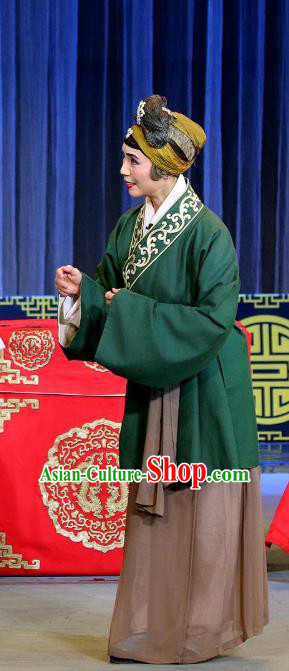 Chinese Sichuan Highlights Opera Dame Garment Costumes and Headdress San Ping Cu Traditional Peking Opera Elderly Woman Dress Pantaloon Apparels