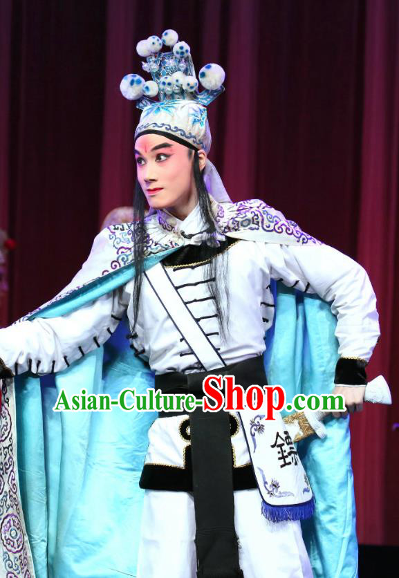 Bai Mian Hu Xiao Fang Chinese Sichuan Opera Brigand Xiao Fang Apparels Costumes and Headpieces Peking Opera Highlights Martial Male Garment Clothing