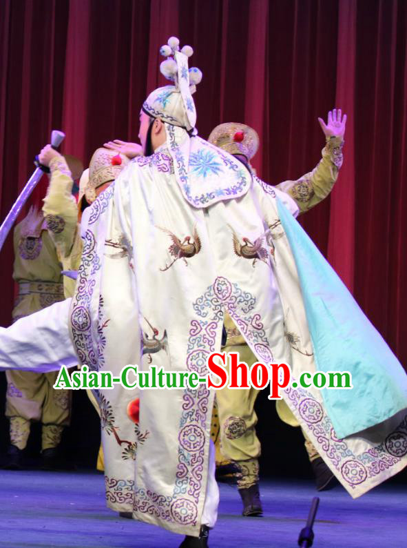 Bai Mian Hu Xiao Fang Chinese Sichuan Opera Brigand Xiao Fang Apparels Costumes and Headpieces Peking Opera Highlights Martial Male Garment Clothing