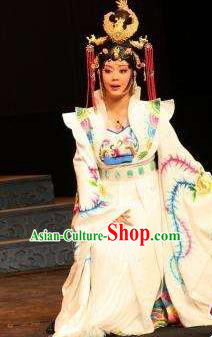Chinese Sichuan Highlights Opera Young Female Garment Costumes and Headdress Princess Turandot Traditional Peking Opera Actress Dress Hua Tan Apparels