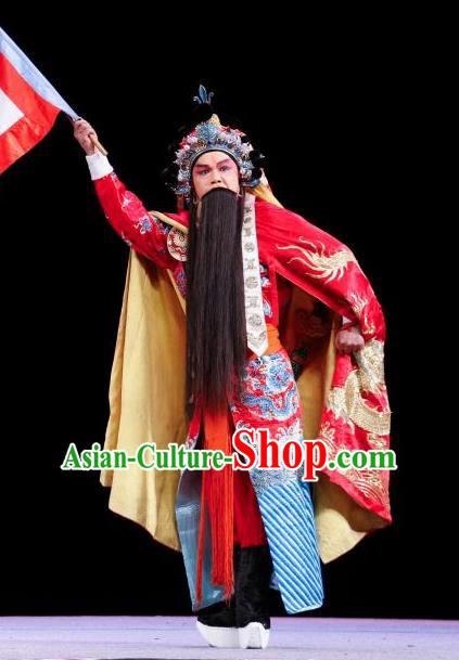 Bai Mian Hu Xiao Fang Chinese Sichuan Opera General Zhang Ying Apparels Costumes and Headpieces Peking Opera Highlights Laosheng Garment Martial Male Clothing