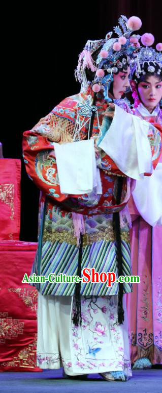 Chinese Sichuan Opera Highlights Princess Geng Niang Garment Costumes and Headdress Bai Mian Hu Xiao Fang Traditional Peking Opera Hua Tan Dress Diva Apparels