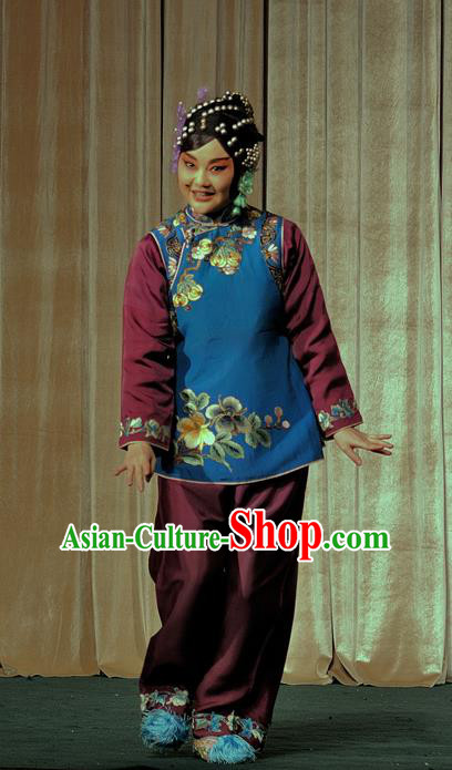 Chinese Sichuan Opera Highlights Country Woman Garment Costumes and Headdress The Romance of Hairpin Traditional Peking Opera Elderly Female Dress Apparels