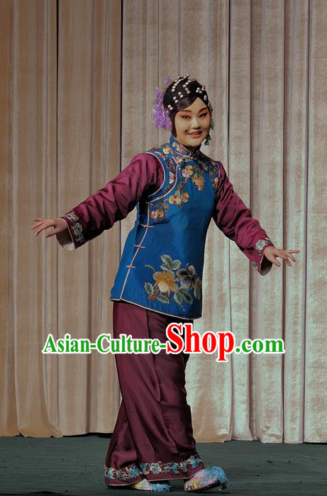Chinese Sichuan Opera Highlights Country Woman Garment Costumes and Headdress The Romance of Hairpin Traditional Peking Opera Elderly Female Dress Apparels